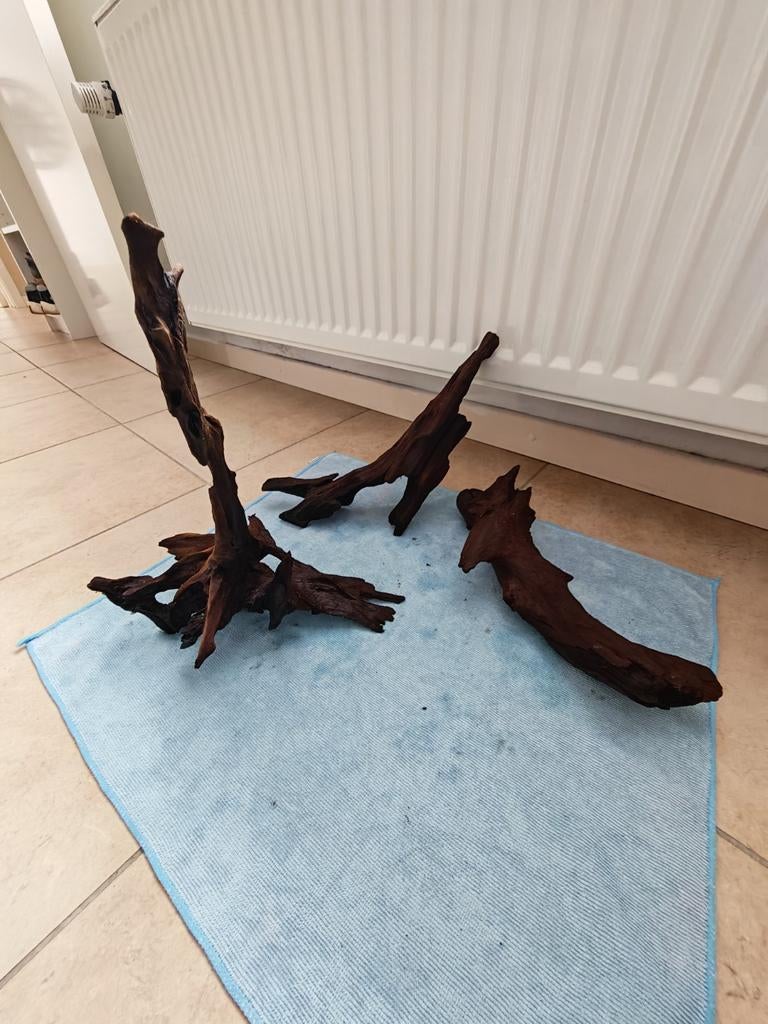 Racines de mangrove – Lot de 3 – Idéal aquarium / aquascapin, Enlèvement, Comme neuf, Decoratie
