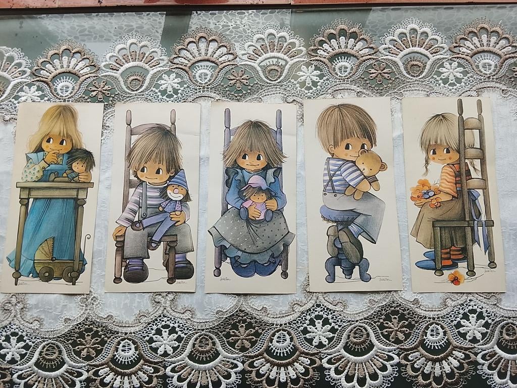 Vintage 11 dessins signé Jaklien Moerman parfait état, Antiquités & Art, Enlèvement