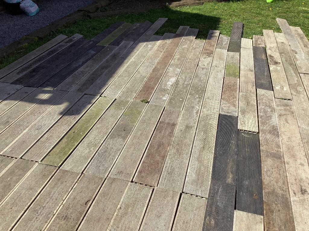 20 m2 terrasplanken van composietkarton, Tuin en Terras, Ophalen, Gebruikt, Composiet