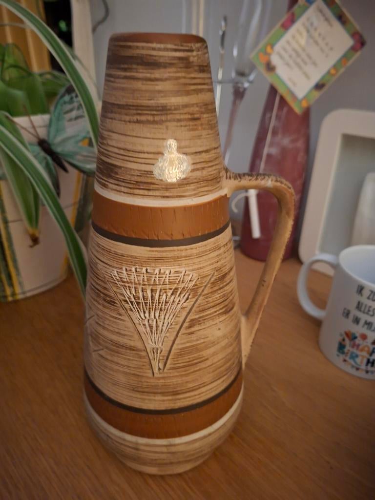 West germany vaas bruin, Antiek en Kunst, Ophalen