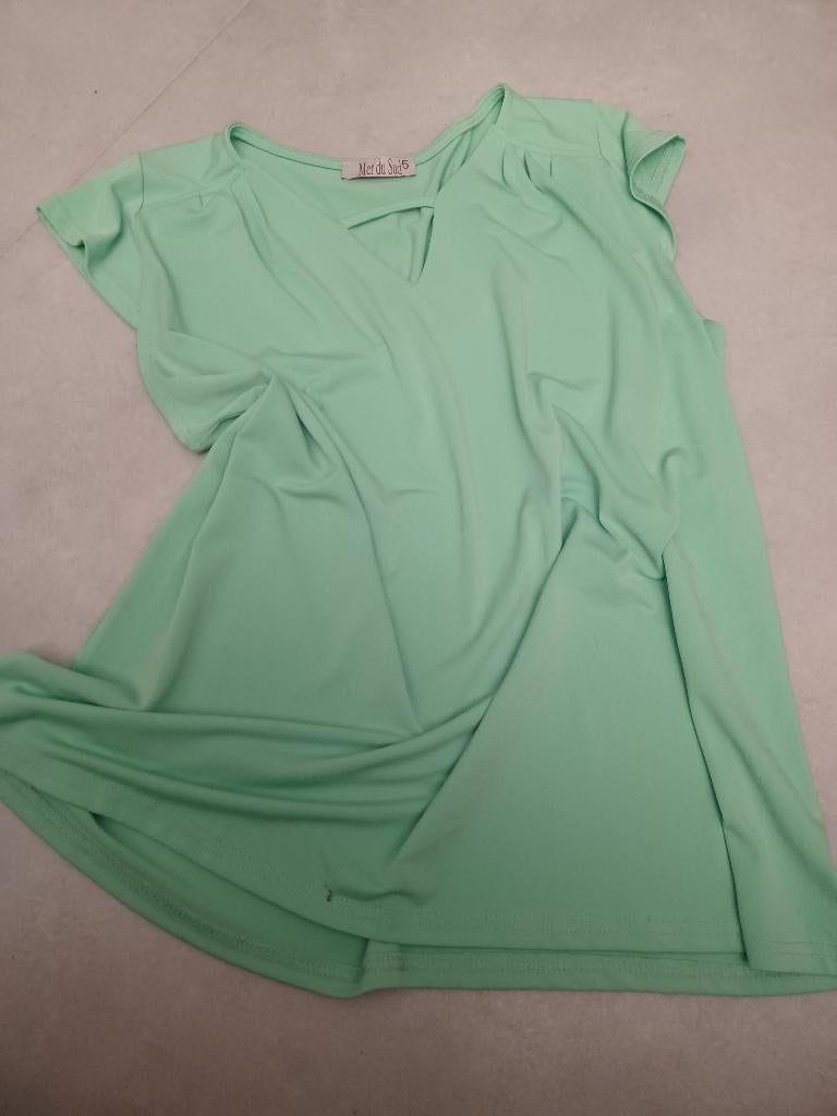 Grasgroen topje 46 Mer Du Sud, Kleding | Dames, Verzenden, Maat 46/48 (XL) of groter, Mer Du Sud, Zo goed als nieuw