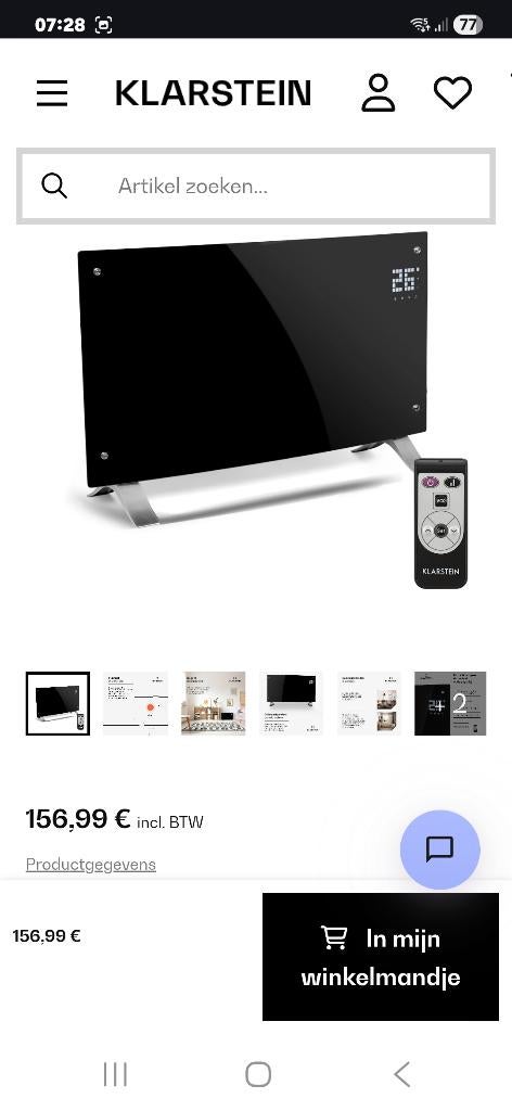 Klarstein elektrisch vuur, Ophalen, Zo goed als nieuw, 800 watt of meer