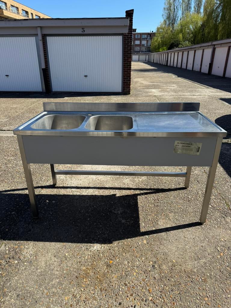 Professionele RVS spoelbak 2 bakken + afdruip – 160 cmHoreca, Zakelijke goederen, Ophalen