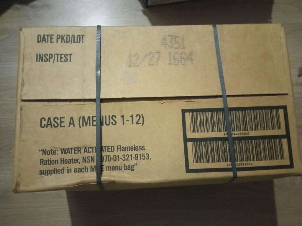 US Militaria Caisse de 12 Rations MRE EPA, Enlèvement ou Envoi, Armée de terre, Autres types