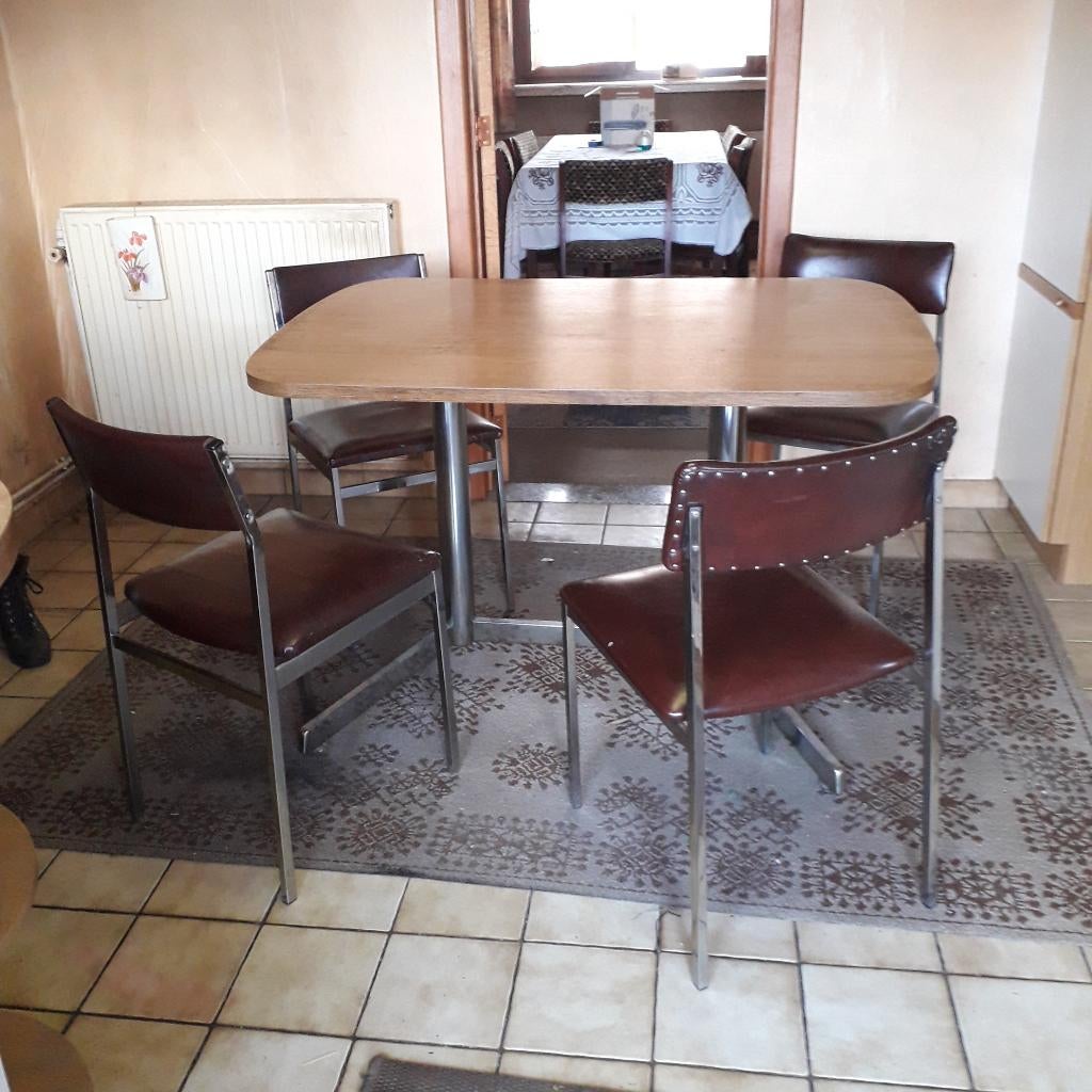 keukentafel + stoelen, Huis en Inrichting, Tafels | Eettafels, Ophalen, Gebruikt, 100 tot 150 cm, 50 tot 100 cm