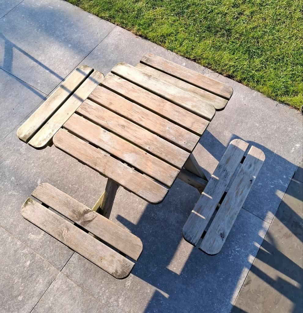 Picknicktafel voor kinderen, Jardin & Terrasse, Carré, Enlèvement, Utilisé, Bois