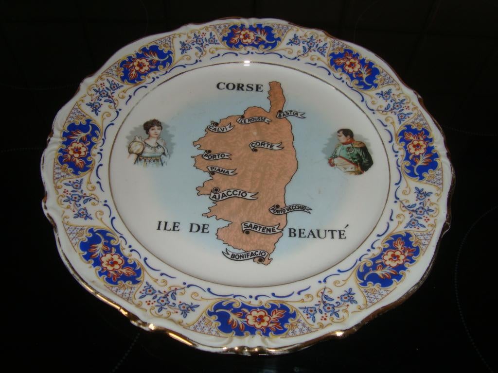 Schotel met de kaart van Corsica+ Napoleon & Joséphine., Ophalen