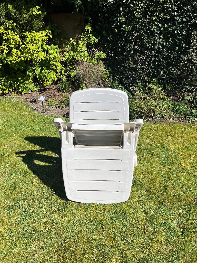Plooibaar tuin ligbank, Tuin en Terras, Ophalen, Gebruikt, Kunststof