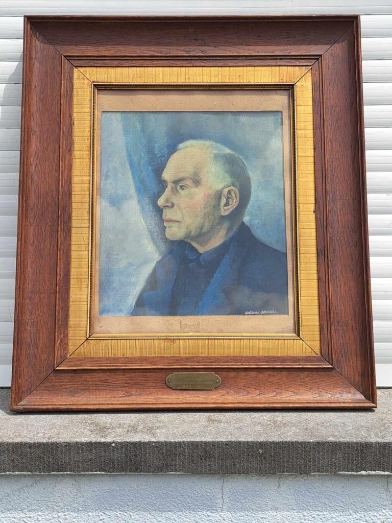 huile sur toile portrait signe antoine serneels, Antiquités & Art, Art | Peinture | Classique, Enlèvement