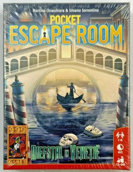 Pocket Escape Room Diefstal in Venetië 999 Games Nederlands, Hobby en Vrije tijd, Een of twee spelers, Verzenden, Zo goed als nieuw