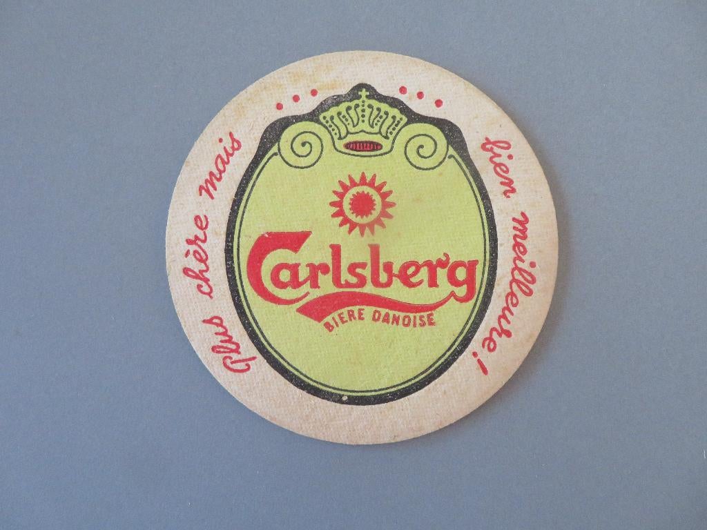 oud bierviltje Carlsberg Biere Danoise, Ophalen of Verzenden, Zo goed als nieuw, Viltje(s), Overige merken