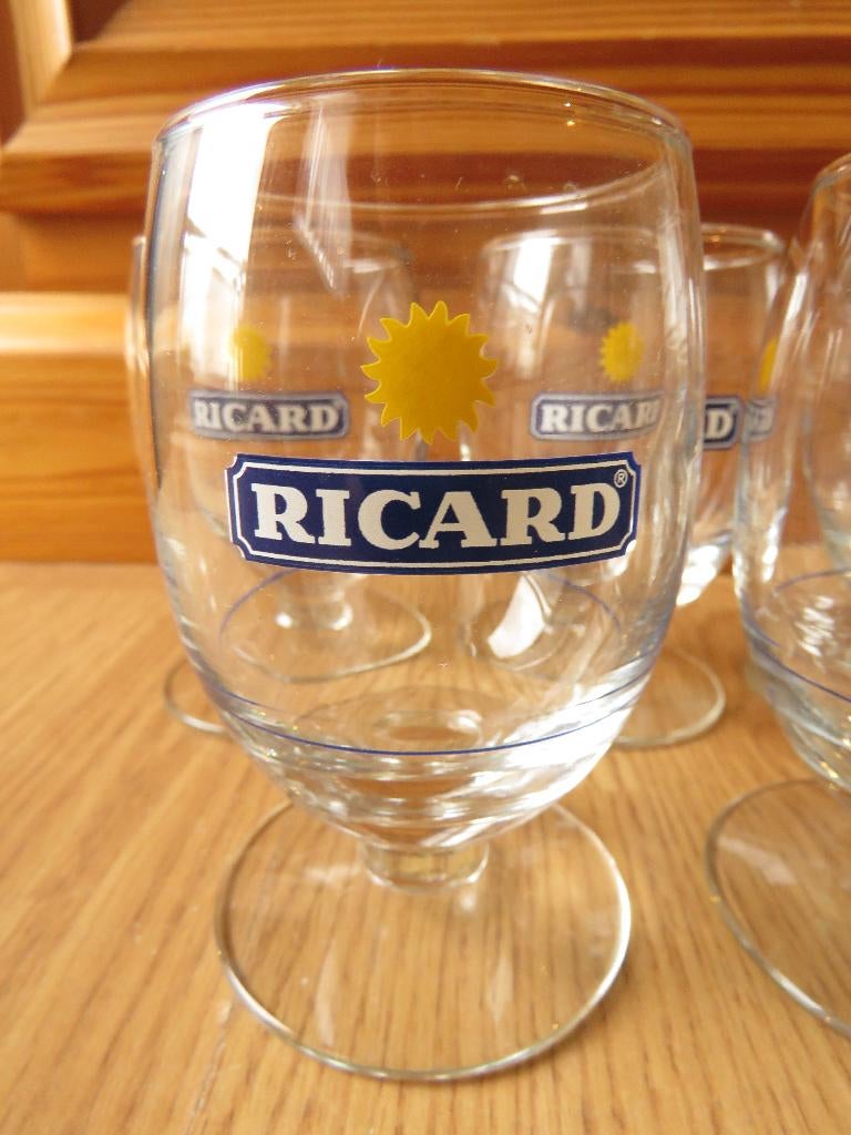 Ricard 5 verres ballon motif soleil et doseur, Ophalen of Verzenden, Zo goed als nieuw, Overige typen