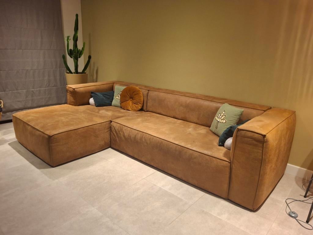 Bank in Cognac kleur, Ophalen, Leer