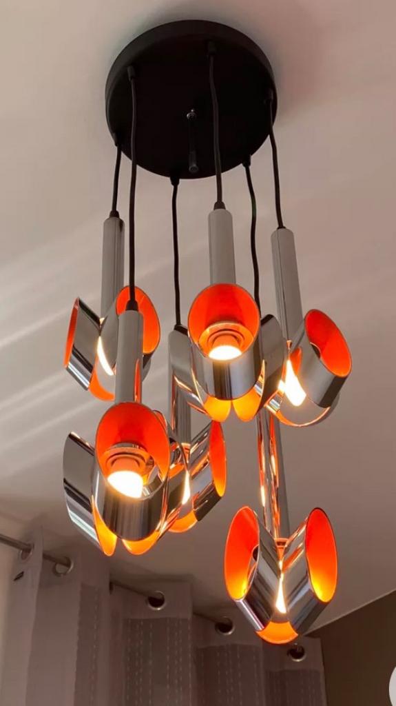 Vintage plafondlamp Cascade, Enlèvement, Utilisé