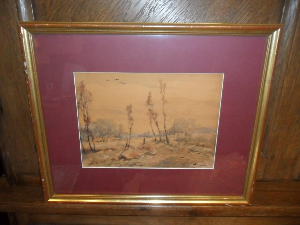 Aquarelle de François Gomzé (Verviers 1861 - 1949 Verviers), Antiquités & Art, Enlèvement ou Envoi