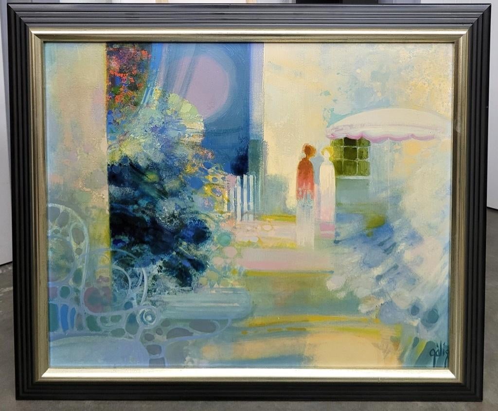 Daniel GÉLIS, dames in gesprek, Antiquités & Art, Art | Peinture | Classique, Enlèvement ou Envoi