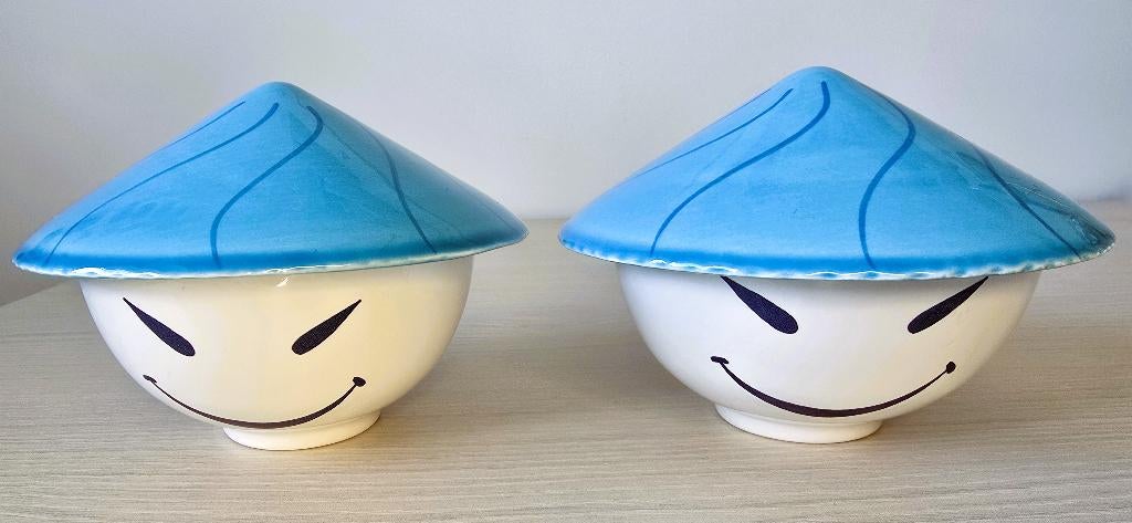 2 rijstschaaltjes, Ophalen of Verzenden, Zo goed als nieuw, Porselein, Kom(men)