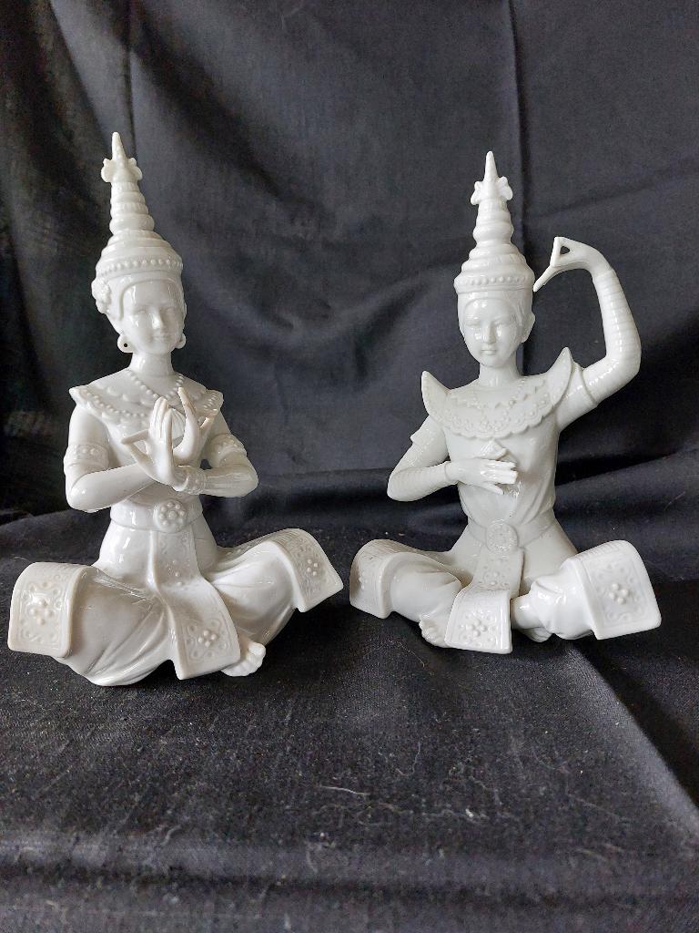 PAAR ANTIEKE PORSELEINEN AZIATISCHE KARAKTERS, Antiek en Kunst, Antiek | Porselein, Ophalen of Verzenden