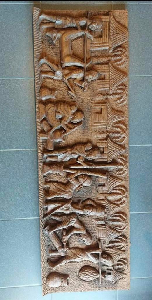 Scène Africaine en bois, Antiquités & Art, Enlèvement
