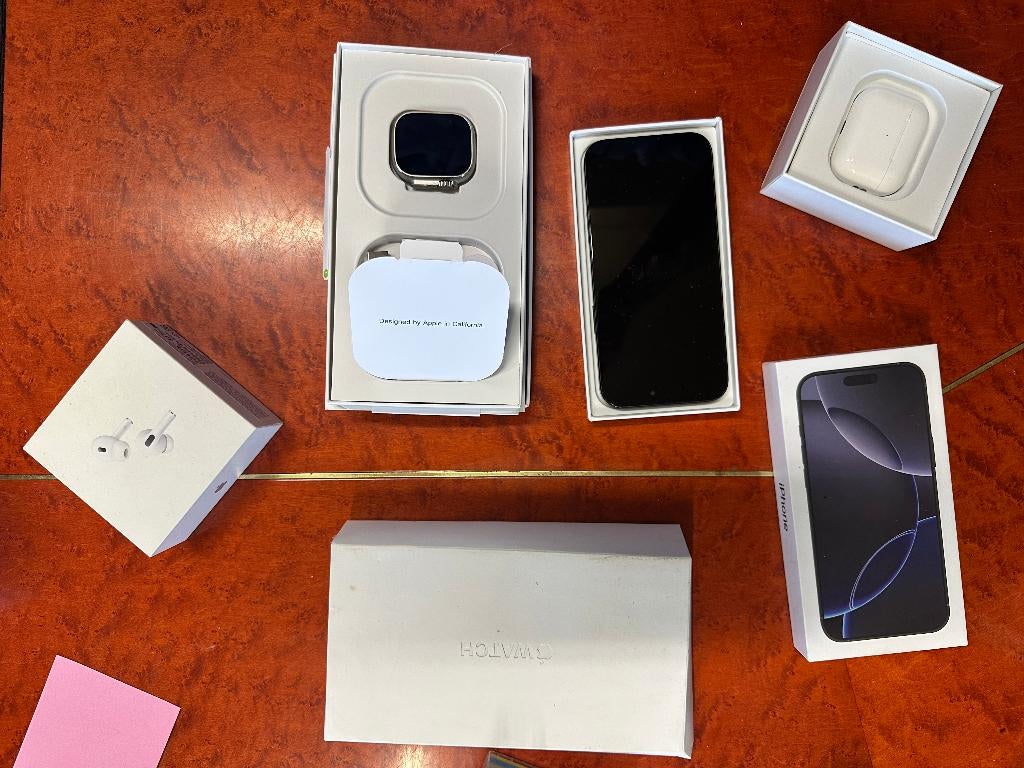 iphone 16 pro max to+airpods+watch pro COPIEEE NIET ORIGINEL, Télécoms, Téléphonie mobile | Apple iPhone, Neuf, Gris, Enlèvement