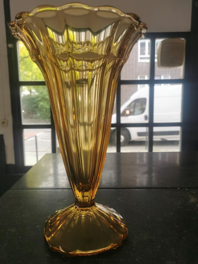Vaas Art Deco Scailmont glaswerk jaren 30, Antiquités & Art, Antiquités | Vases, Enlèvement ou Envoi