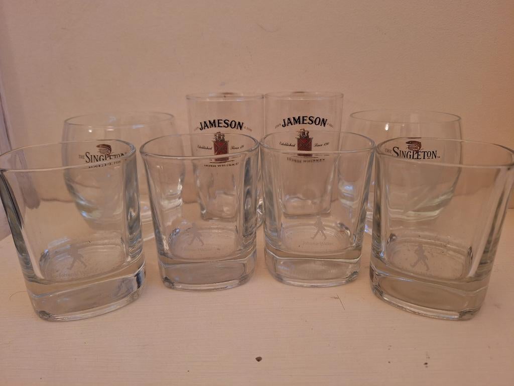 8x whisky glazen, Collections, Enlèvement ou Envoi