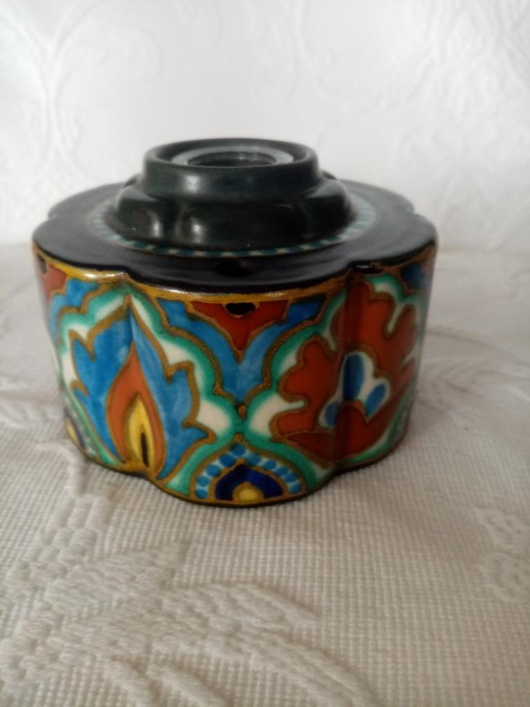 Encrier Gouda hollandais en céramique art déco période 1930s, Enlèvement ou Envoi