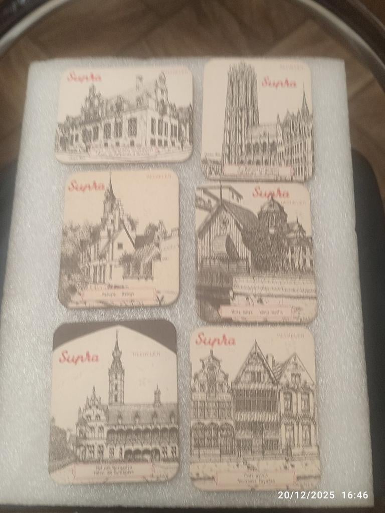 6 Anciens sous-bocks SUPRA ., Collections, Enlèvement ou Envoi, Utilisé, Sous-bock, Autres marques