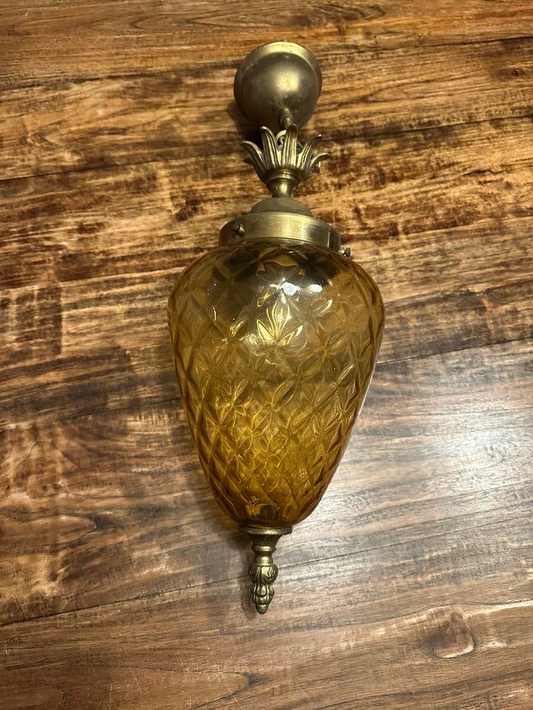 Antieke  luster ananaslamp, Ophalen