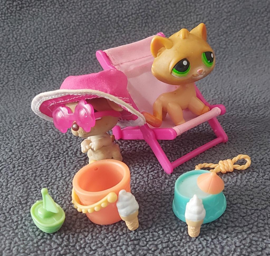 L. Pet Shop op het strand:kitten(#110)+jack russel(#109), Ophalen, Gebruikt