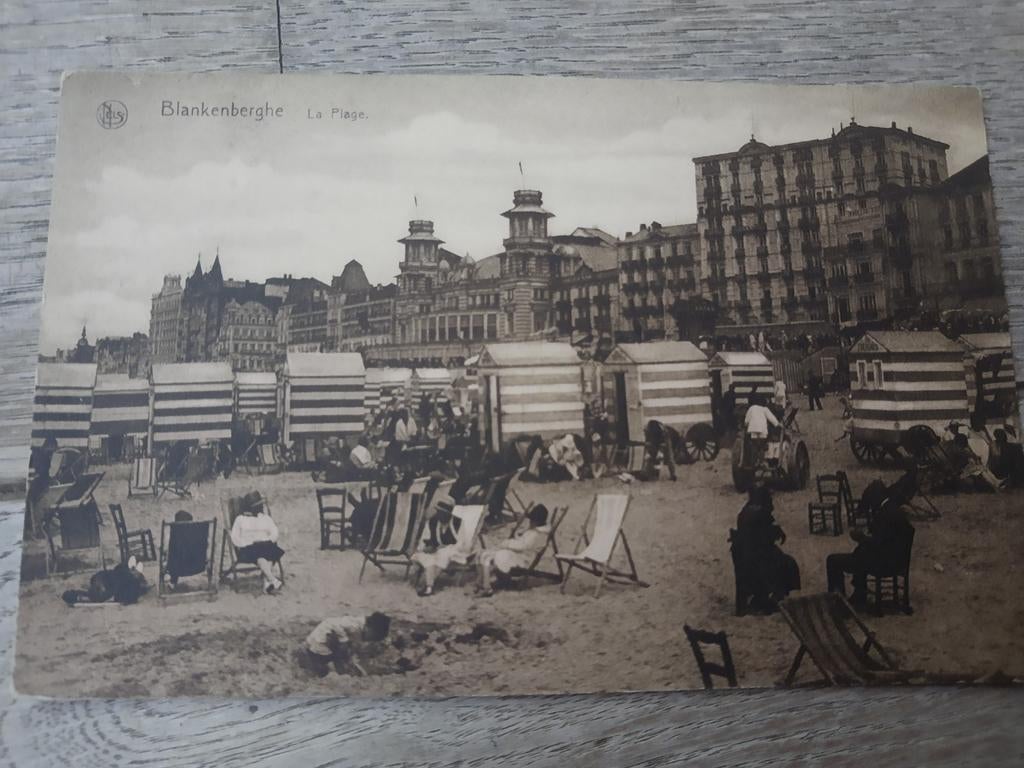 Beschreven oude postkaart Blankenberge - strand, Verzamelen, Postkaarten | België, Ophalen of Verzenden