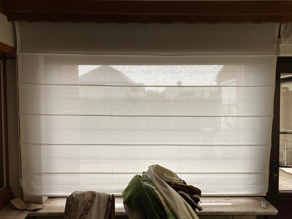 2 witte ophaalgordijnen, Huis en Inrichting, Ophalen, Zo goed als nieuw