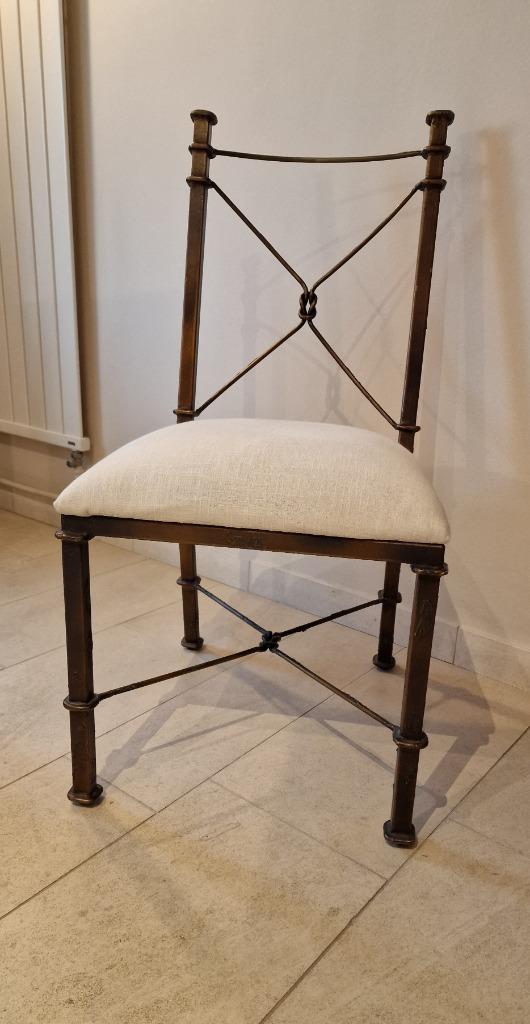 6 Eetkamer stoelen Metaal, Ophalen, Zo goed als nieuw, Bruin, Metaal