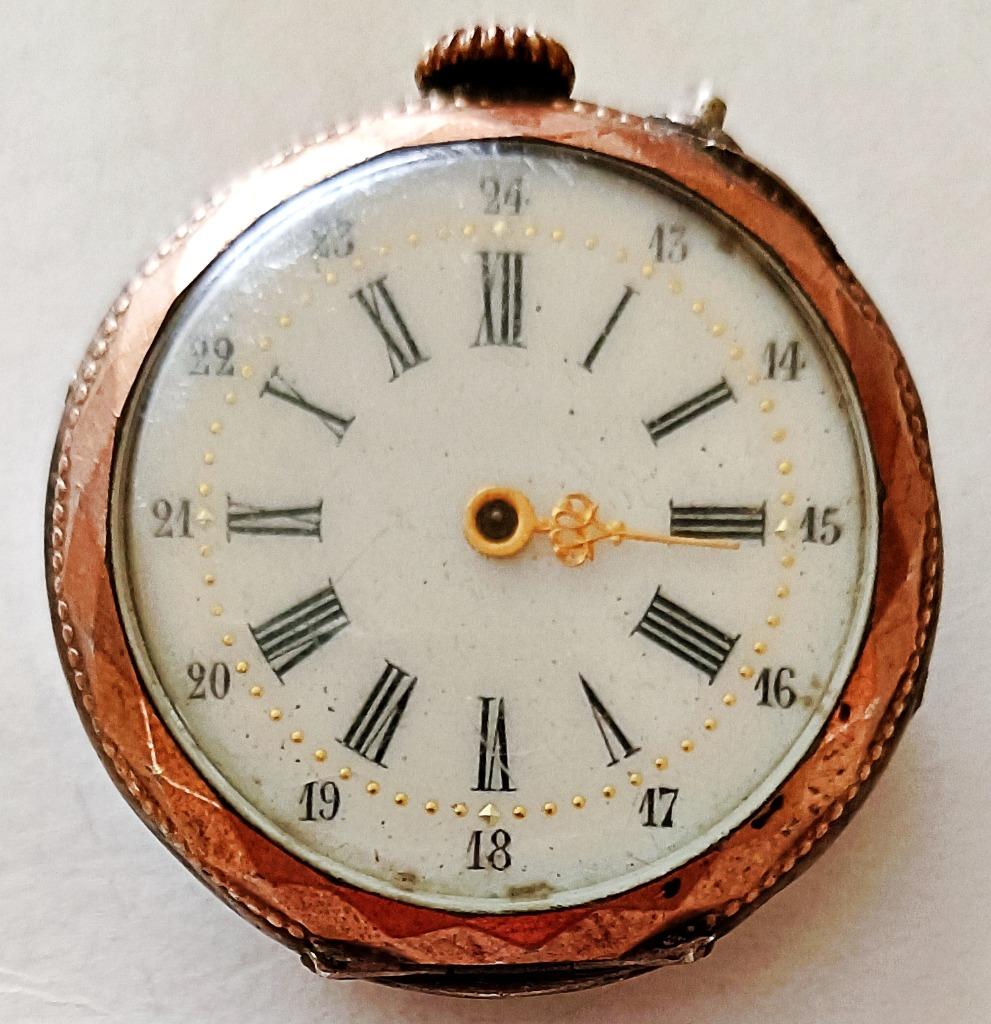 Montre de poche dame argent galonné, diamanté, à réparer, Collections, Enlèvement ou Envoi, Utilisé