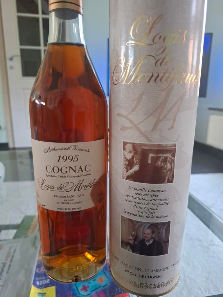 Grand champagne Cognac Millésime 1995, Collections, Vins, Neuf, Autres types, France, Pleine, Enlèvement ou Envoi