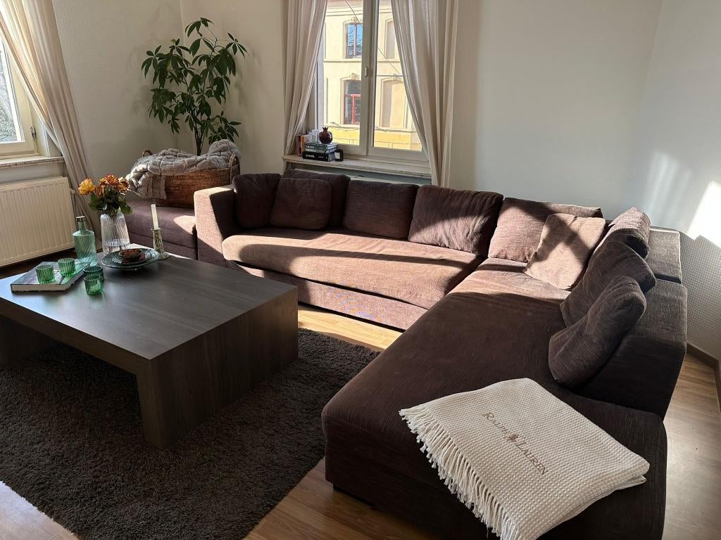 Grote modulaire hoekzetel met opbergruimte, Huis en Inrichting, Zetels | Zetels, Gebruikt, Hoekbank, Vierpersoons of meer, 300 cm of meer