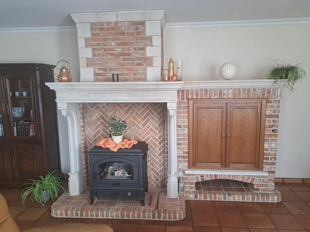 cheminée rustique, Maison & Meubles, Cheminées, Utilisé, Enlèvement