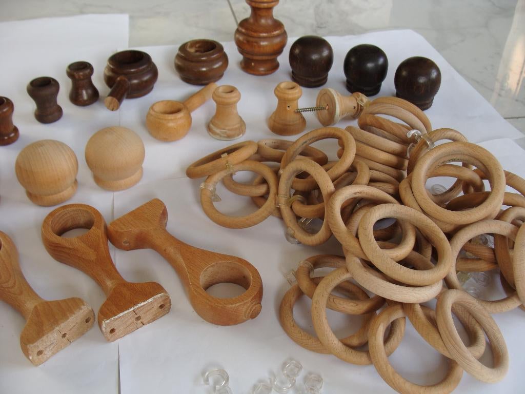 accessoires en chêne anneaux pour tenture, 1lance-rideau, Ophalen of Verzenden, Zo goed als nieuw, Overige kleuren