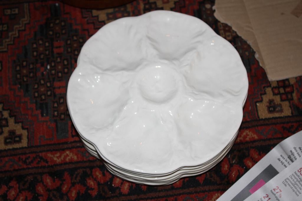 8 oesterborden, GIEN France gemerkt, Huis en Inrichting, Keuken | Servies, Ophalen