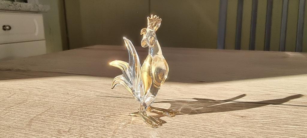 Beeldje haan in glas, Verzamelen, Ophalen of Verzenden, Zo goed als nieuw, Dier