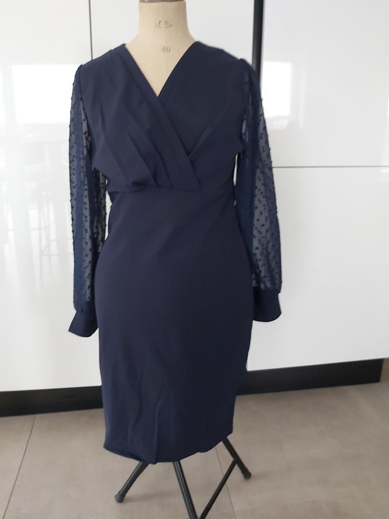 Robe bleu marine taille L, Enlèvement ou Envoi, Sans marque, Longueur genou, Bleu