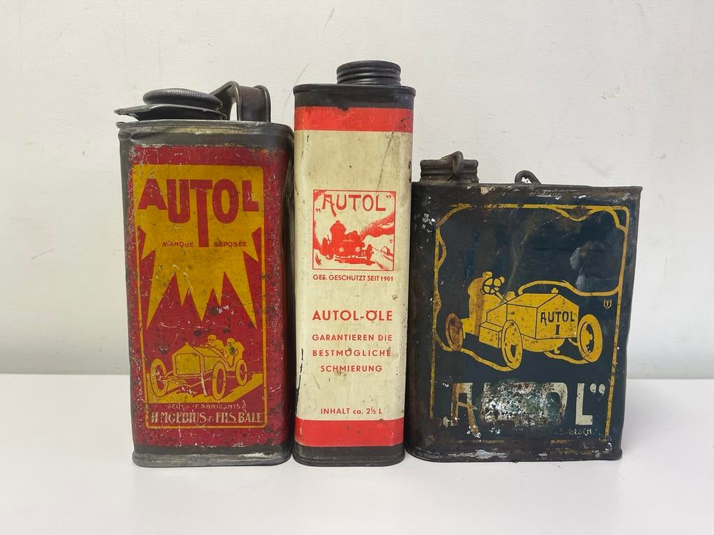 Vieux bidons d'huile AuTol, Collections, Enlèvement ou Envoi, Utilisé, Panneau publicitaire