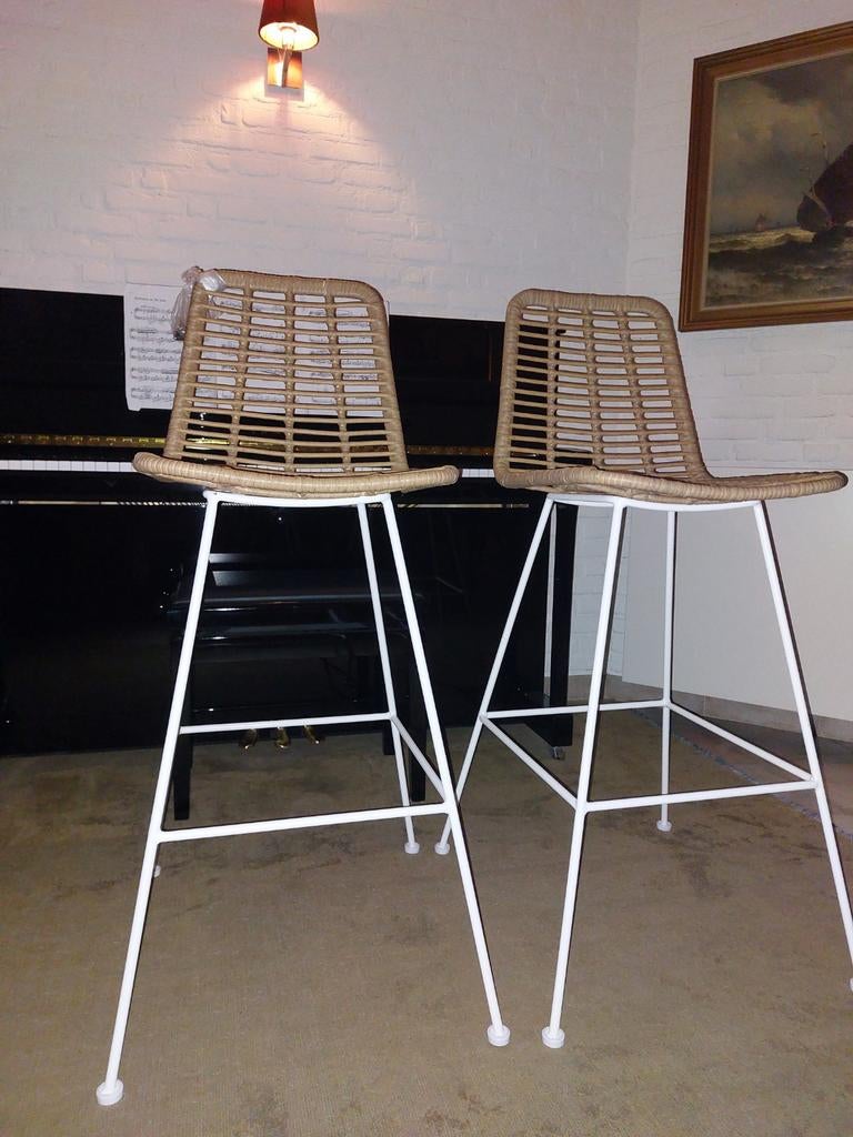 Barkruk ibiza style, Huis en Inrichting, Barkrukken, Ophalen, Metaal, 60 tot 90 cm, Nieuw