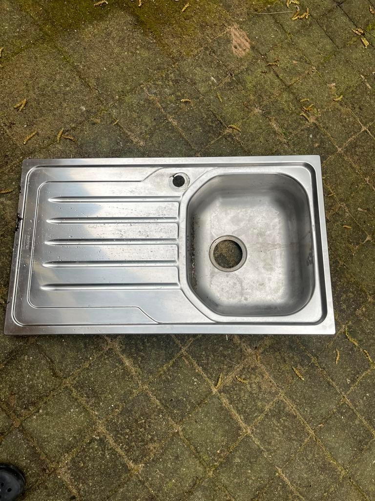 Évier Inox FRANKE avec égouttoir, Maison & Meubles, Enlèvement, Utilisé, Gris, 50 à 100 cm