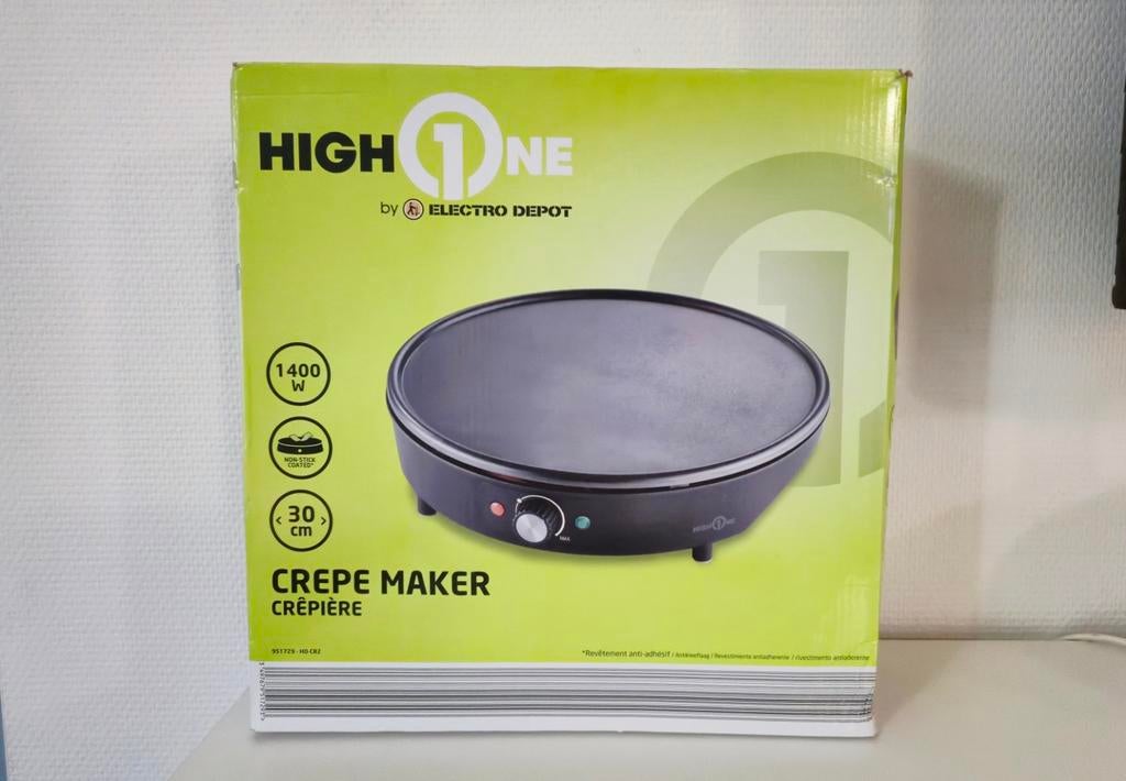 High One elektrische crêpemaker (Electro Depot) - 30 cm - 14, Elektronische apparatuur, Contactgrills, Ophalen of Verzenden, Zo goed als nieuw