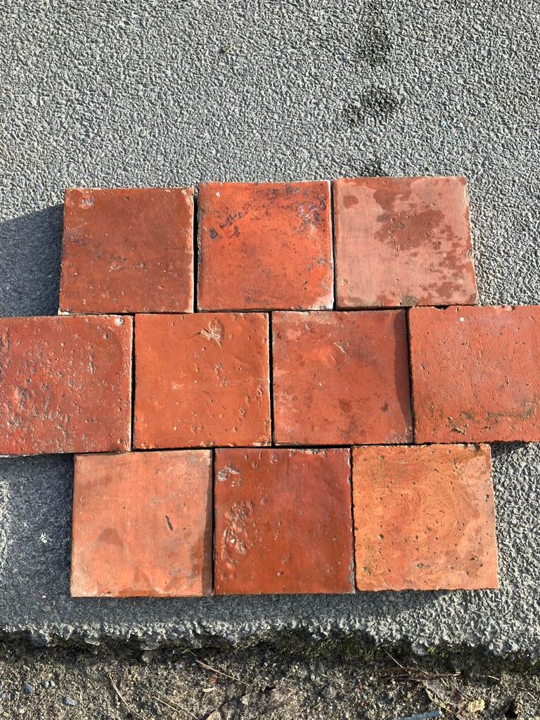 Lot antieke terracotta tegels Voor info BELLEN 0474220705, Antiek en Kunst, Ophalen