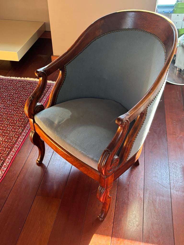 Chaise de style Louis XV, Enlèvement, Utilisé, Bleu, Une