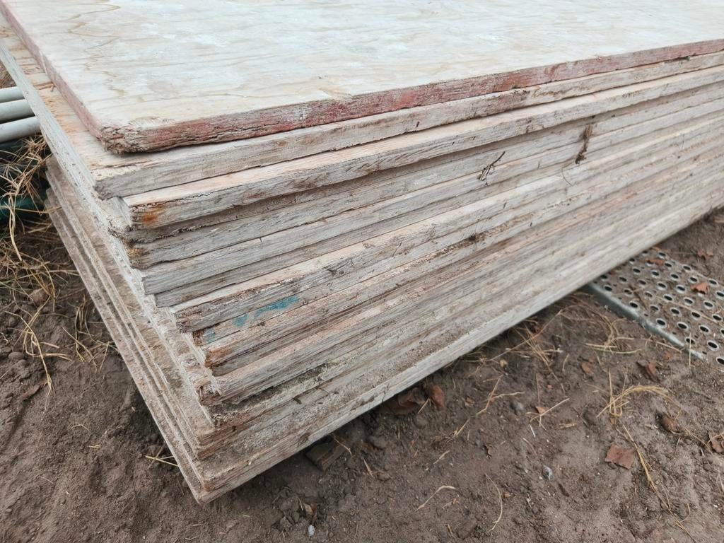 Houten platen plafond stelling stukadoor bouw verbouwing, Enlèvement