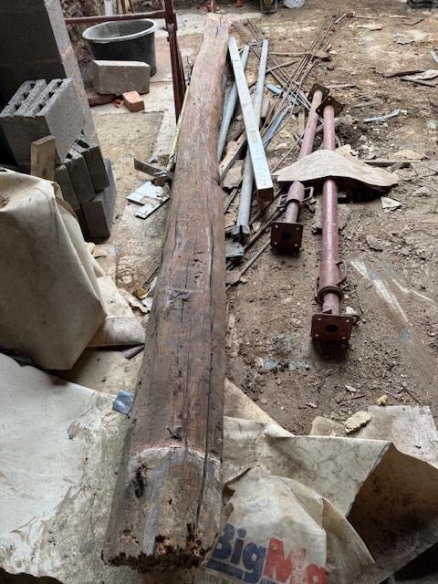 POUTRE EN CHENE MASSIF, Doe-het-zelf en Bouw, Hout en Planken, Gebruikt, Balk, Eiken, 300 cm of meer, Minder dan 25 mm, Ophalen