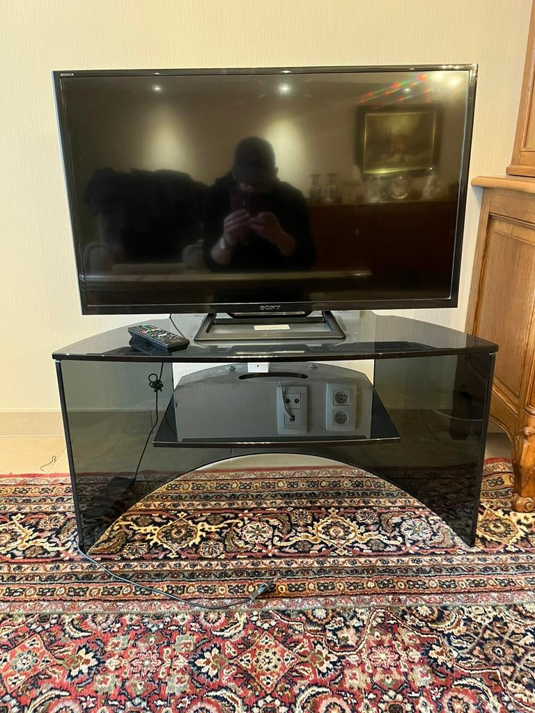 Sony TV met glazen meubel, Ophalen, Zo goed als nieuw